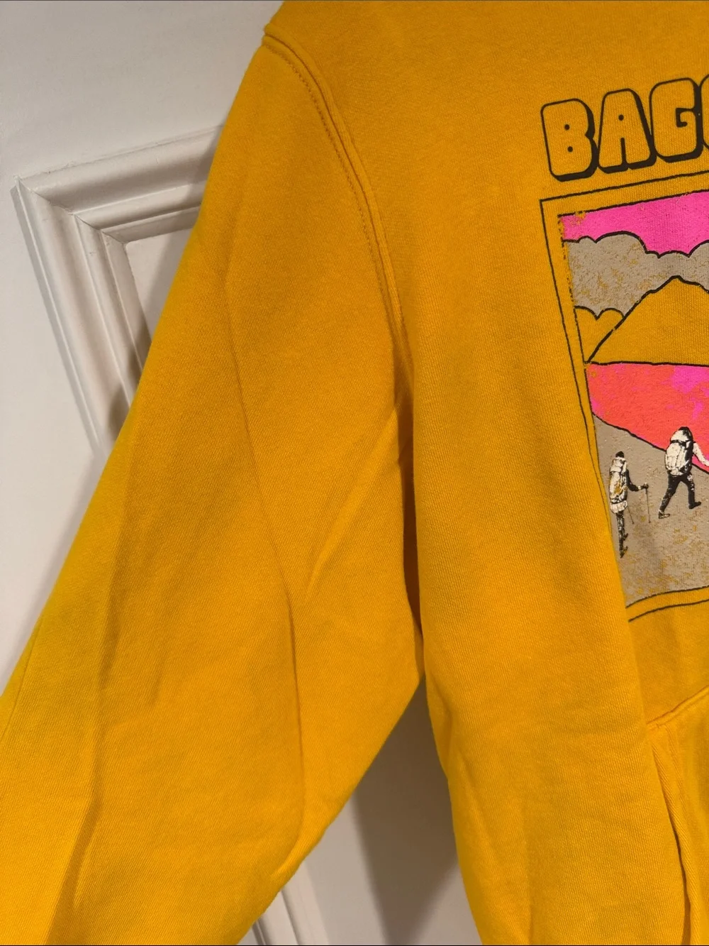 The North Face Baggin’ Peaks Graphic Hoodie Yellow Pullover Sweatshirt